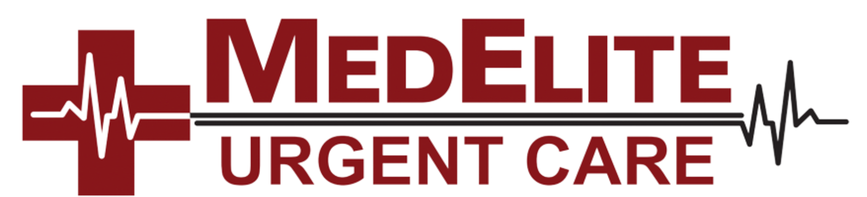MedElite Urgent Care — original burgundy pulse-cross logo